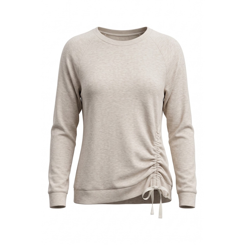 Lou & Grey Signaturesoft Oatmeal Heather Side Cinch Sweatshirt Womens Large